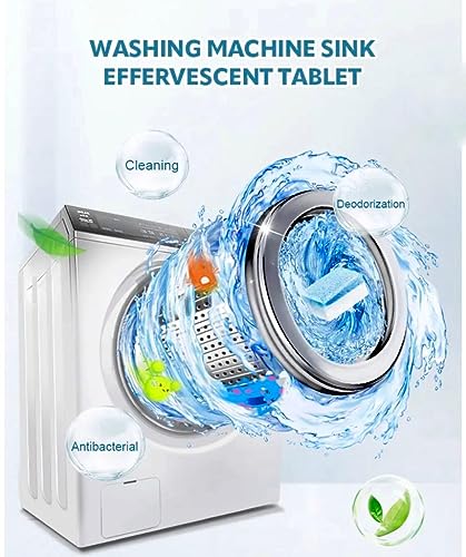raxtup Washing Machine Cleaner Descaler Deep Cleaning Tablets For HE Front Loader & Top Load Washer, Septic Safe Eco-Friendly Deodorizer, Clean Inside Drum And Laundry Tub Seal